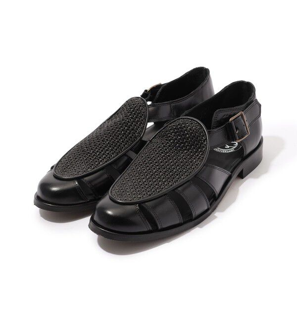 TOMORROWLAND GOODS「SOLOVIERE ラフィア&times;カーフ フィッシャーマンサンダル」|その他|19 ブラック