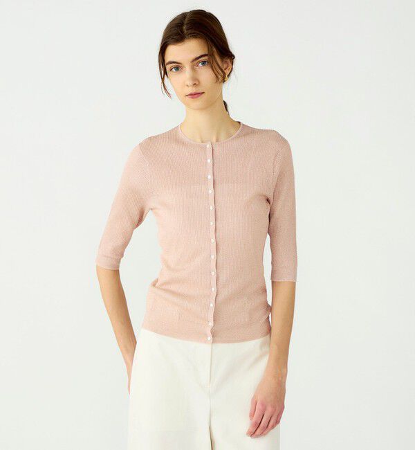 Ballsey「マーセライズドコットン クルーネックカーディガン」|カーディガン|