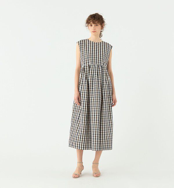 TOMORROWLAND collection「ピコロールギンガムチェック コクーンワンピース」|ワンピース|