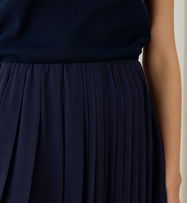 DES PRES「ジャージーライクジョーゼット コンビプリーツスカート」|スカート|