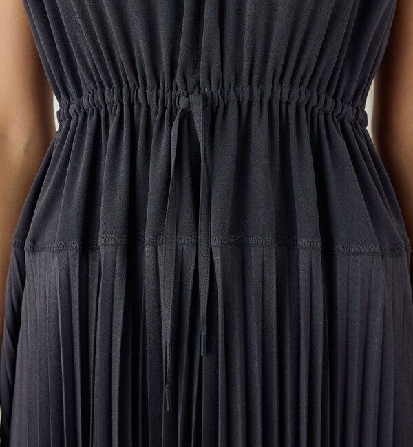 DES PRES「ジャージーライクジョーゼット プリーツコンビドレス」|ワンピース|