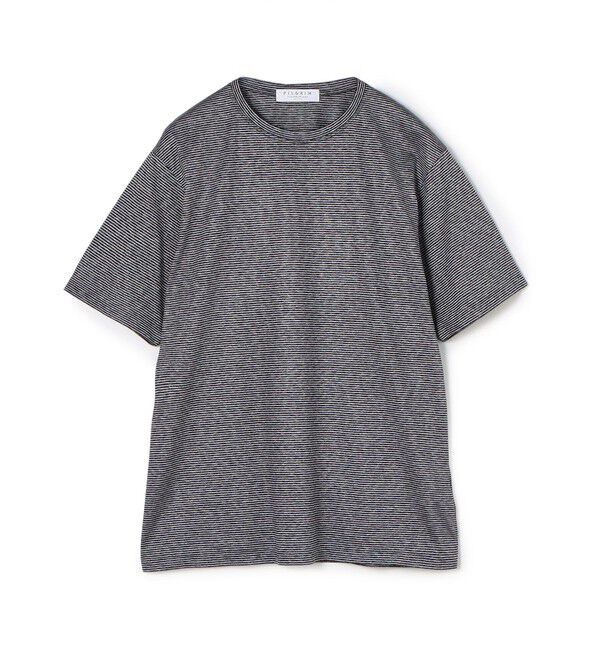 TOMORROWLAND MENS「シルクコットン ボーダー ハーフスリーブ カットソー BOTTO GIUSEPPE」|Tシャツ・カットソー|18 ブラック系