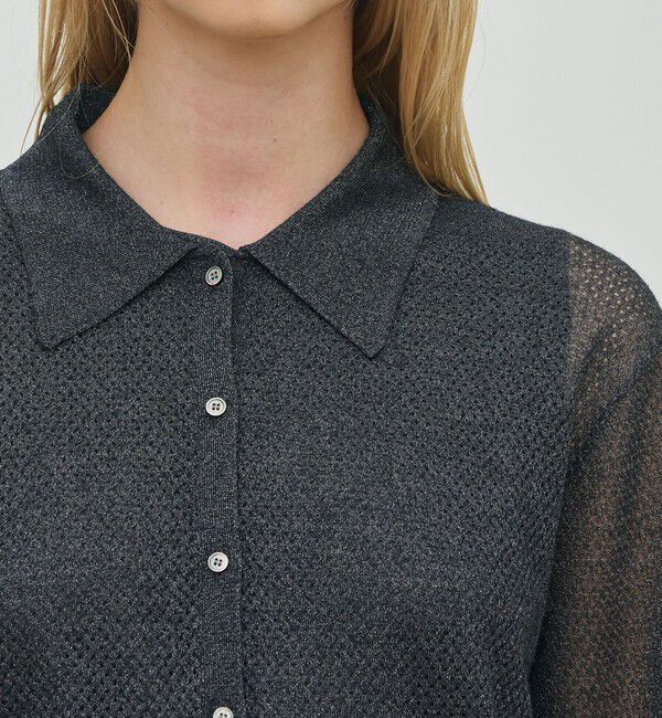 DES PRES「レーヨンポリエステルシアーニット レギュラーカラーシャツ」|ニット・セーター|