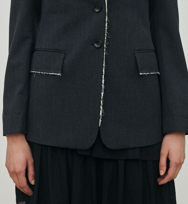 DES PRES「ハードウールオックスフォード ノーカラージャケット」|ノーカラージャケット|