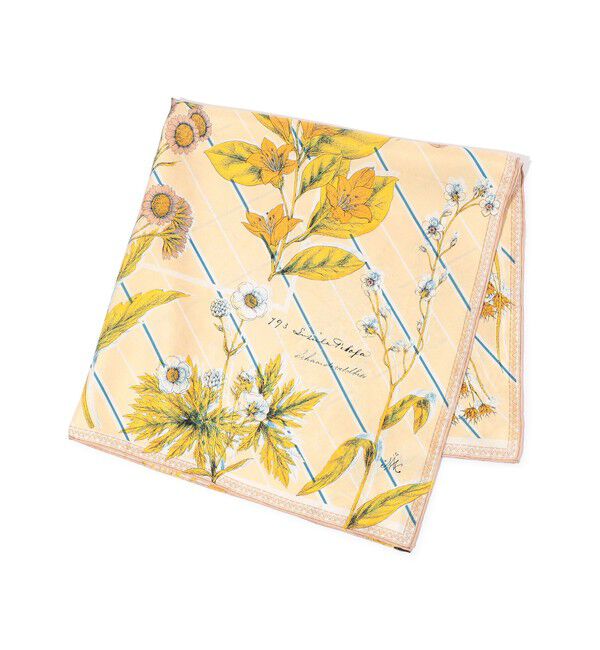 TOMORROWLAND GOODS「manipuri FLOWER STRIPE スカーフ」|バンダナ・スカーフ|42 ライトベージュ系