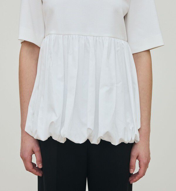 DES PRES「コットンタイプライター コンビバルーンプルオーバー」|シャツ・ブラウス|