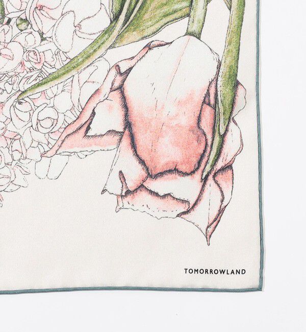 TOMORROWLAND GOODS「Atelier TOMORROWLAND DOUBLE FLOWER シルクスカーフ」|バンダナ・スカーフ|