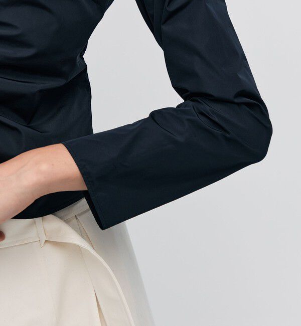 BACCA「ポリエステルタフタ ギャザードブラウス」|シャツ・ブラウス|