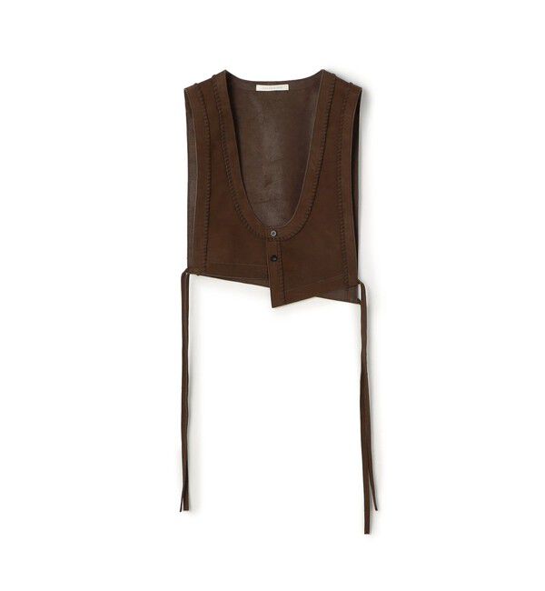 GALERIE VIE「プライムヌバック アシンメトリーベスト」|ベスト・ジレ|45 ブラウン