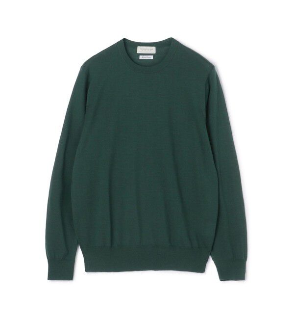 TOMORROWLAND MENS「TOMORROWLAND tricot スーパーファインメリノウール クルーネックプルオーバー S-WOOL」|ニット・セーター|55 グリーン