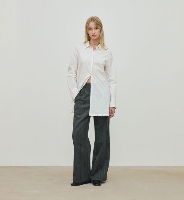 DES PRES「シェトランドへリンボーン ワイドパンツ」|スラックス|