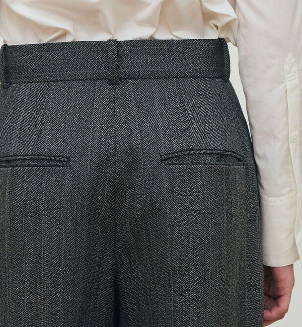 DES PRES「シェトランドへリンボーン ワイドパンツ」|スラックス|