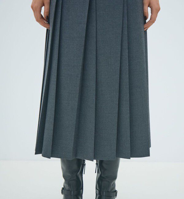MACPHEE「ウールナチュラルストレッチ プリーツスカート」|スカート|