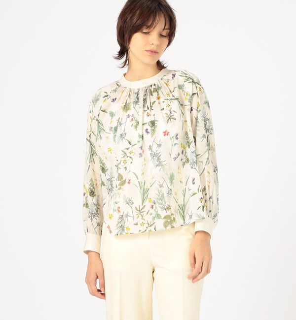 TOMORROWLAND collection「インセクトパフュームプリント ネックギャザーブラウス」|シャツ・ブラウス|