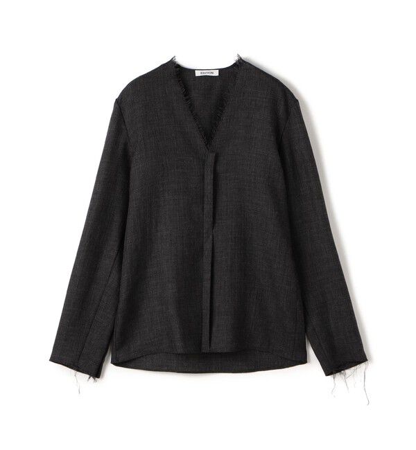 Edition「ウールビエラ Vネックシャツ」|シャツ・ブラウス|17 チャコールグレー