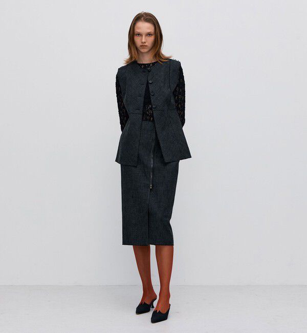 BACCA「ヘリンボーンツイード タイトスカート」|タイト|