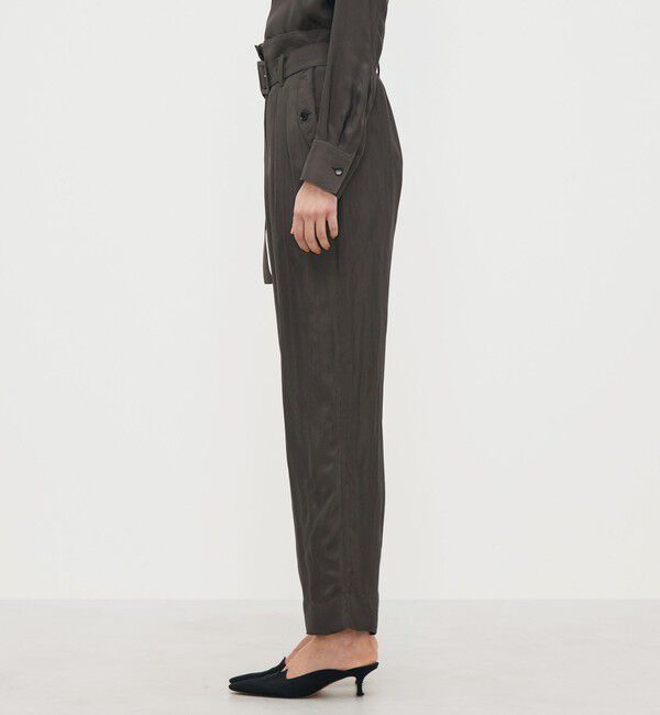 BACCA「レーヨンハウンドトゥース ベルテッド2タックパンツ」|カーゴ|