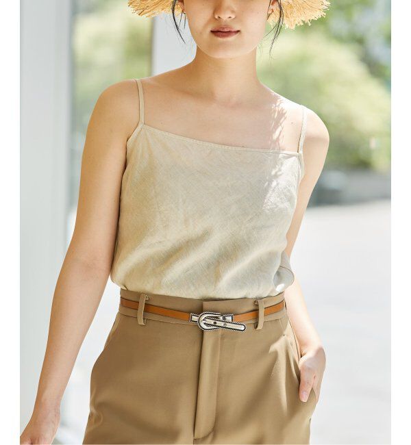IENA LA BOUCLE「IENA LA BOUCLE リネンブロードバイヤスキャミソール」|キャミソール|