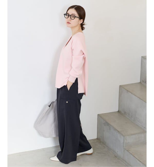 IENA「《新色/追加》ファインコットンスムースVネックカーディガン」|カーディガン|