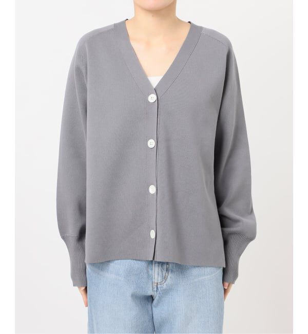 IENA「《新色/追加》ファインコットンスムースVネックカーディガン」|カーディガン|