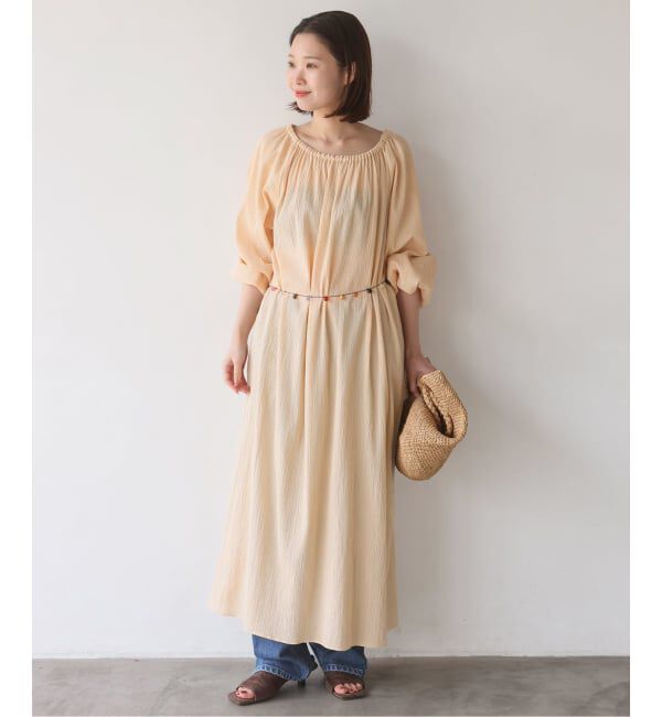 SLOBE IENA「《シリーズあり/予約》コットン楊柳シアーワンピース」|ワンピース|