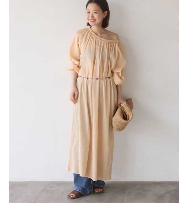 SLOBE IENA「《シリーズあり/予約》コットン楊柳シアーワンピース」|ワンピース|