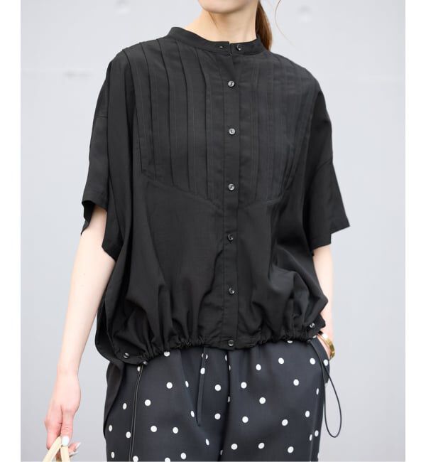 SLOBE IENA「《WEB・一部店舗限定/予約》ピンタックスピンドルブラウス」|シャツ・ブラウス|ブラック