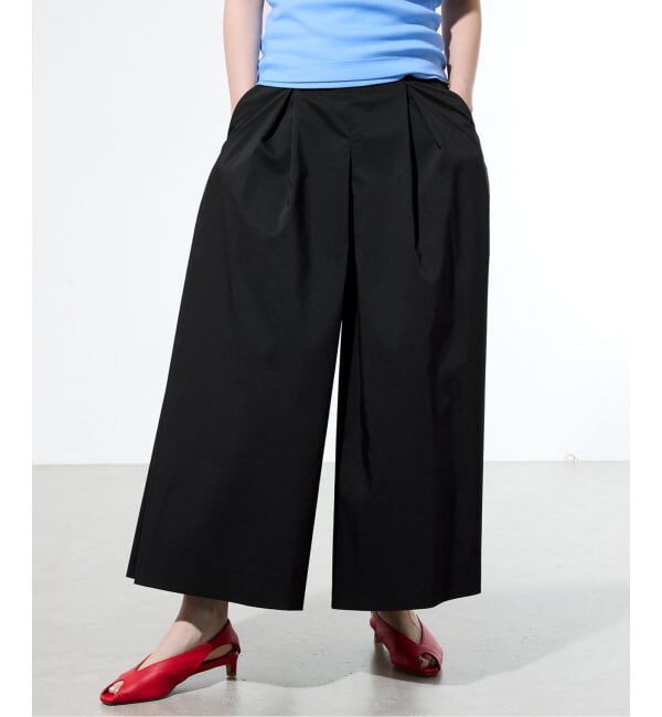 IENA「《一部店舗限定》ウォッシャブルタックキュロットパンツ」|その他|ブラック