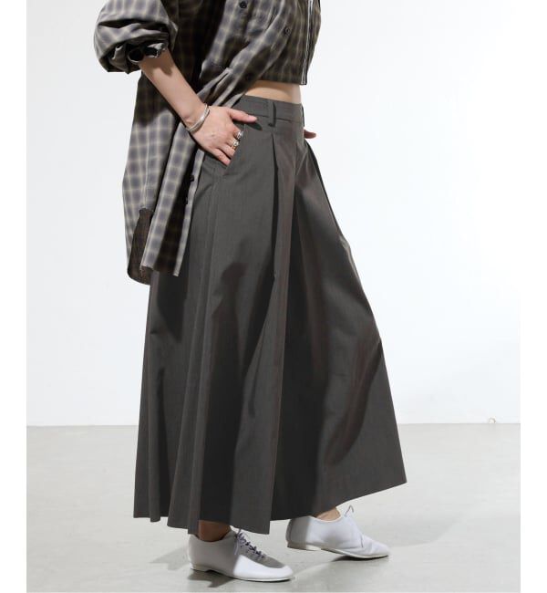 IENA「《一部店舗限定》ウォッシャブルタックキュロットパンツ」|その他|グレー