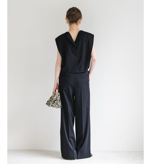 NOBLE「《追加》【洗える】エステルツイルストレッチスラックスパンツ7」|スラックス|