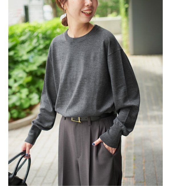 Spick and Span「《手洗い可 / 追加》18G クルーネックプルオーバー」|ニット・セーター|