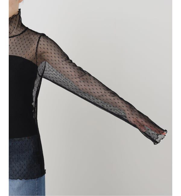 Spick and Span「《追加》ドットチュールハイネックプルオーバー」|Tシャツ・カットソー|