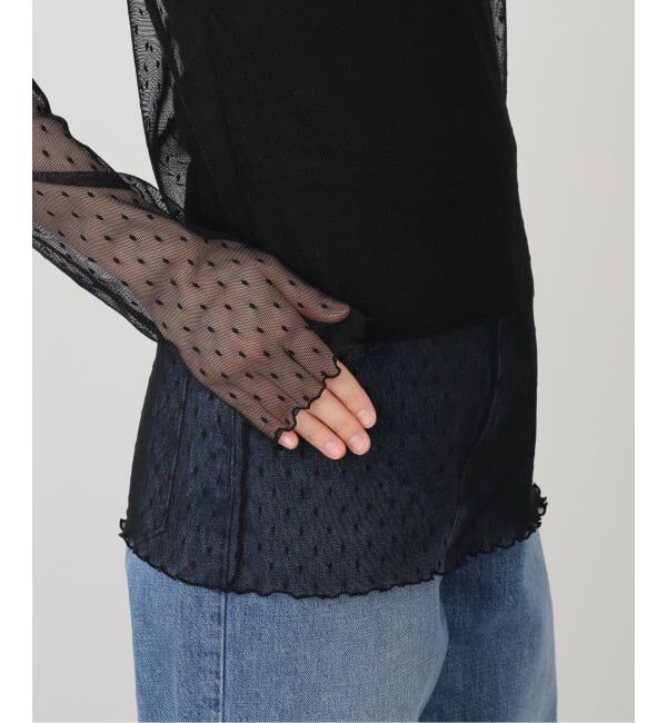 Spick and Span「《追加》ドットチュールハイネックプルオーバー」|Tシャツ・カットソー|