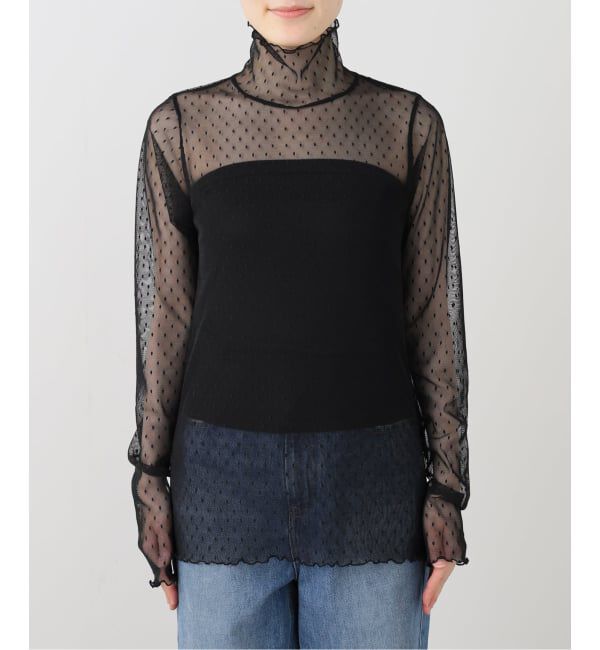 Spick and Span「《追加》ドットチュールハイネックプルオーバー」|Tシャツ・カットソー|