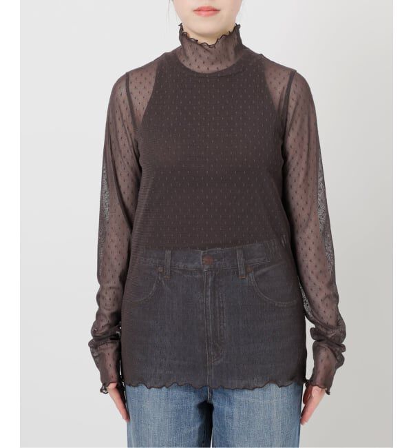 Spick and Span「《追加》ドットチュールハイネックプルオーバー」|Tシャツ・カットソー|