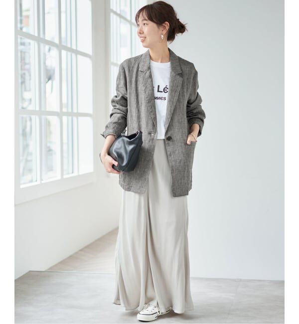 Spick and Span「《手洗い可》エアリーリネン1Bジャケット」|テーラードジャケット|