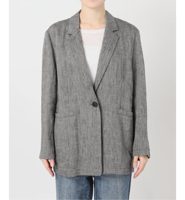 Spick and Span「《手洗い可》エアリーリネン1Bジャケット」|テーラードジャケット|