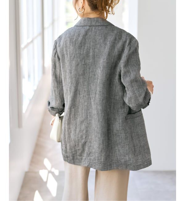 Spick and Span「《手洗い可》エアリーリネン1Bジャケット」|テーラードジャケット|