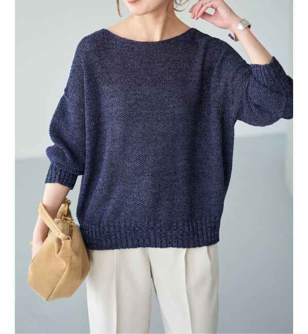 Spick and Span「《WEB限定カラー有り / 追加》ペーパーヤーン2WAYルーズプルオーバー」|ニット・セーター|