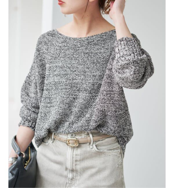 Spick and Span「《WEB限定カラー有り / 追加》ペーパーヤーン2WAYルーズプルオーバー」|ニット・セーター|