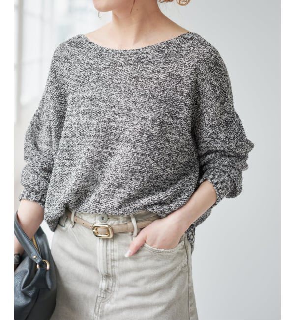 Spick and Span「《WEB限定カラー有り / 追加》ペーパーヤーン2WAYルーズプルオーバー」|ニット・セーター|