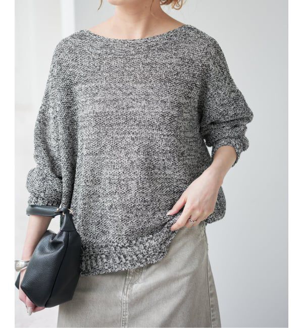 Spick and Span「《WEB限定カラー有り / 追加》ペーパーヤーン2WAYルーズプルオーバー」|ニット・セーター|