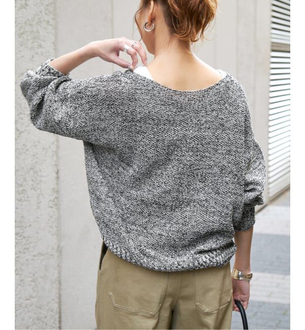 Spick and Span「《WEB限定カラー有り / 追加》ペーパーヤーン2WAYルーズプルオーバー」|ニット・セーター|