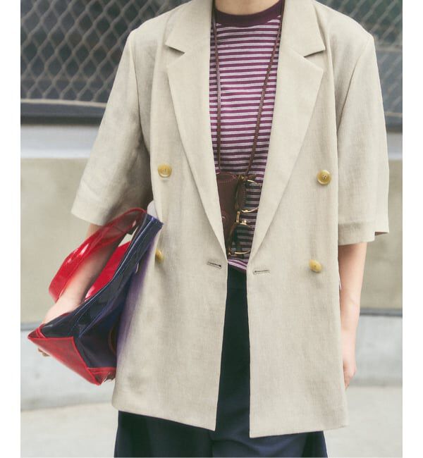 FRAMeWORK「ウォッシャブルハーフスリーブジャケット」|テーラードジャケット|