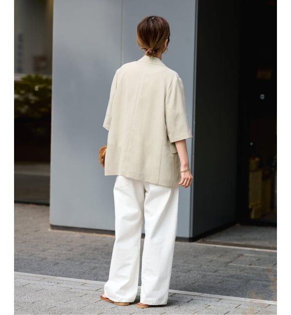 FRAMeWORK「ウォッシャブルハーフスリーブジャケット」|テーラードジャケット|