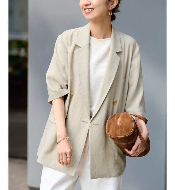 FRAMeWORK「ウォッシャブルハーフスリーブジャケット」|テーラードジャケット|