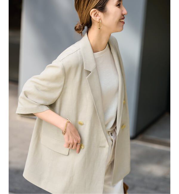 FRAMeWORK「ウォッシャブルハーフスリーブジャケット」|テーラードジャケット|