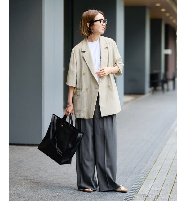 FRAMeWORK「ウォッシャブルハーフスリーブジャケット」|テーラードジャケット|