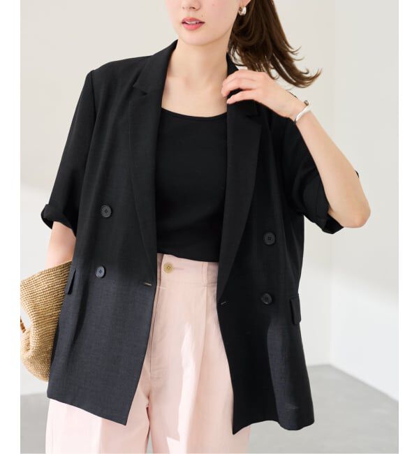 FRAMeWORK「ウォッシャブルハーフスリーブジャケット」|テーラードジャケット|