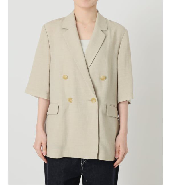 FRAMeWORK「ウォッシャブルハーフスリーブジャケット」|テーラードジャケット|